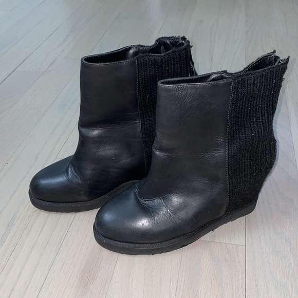 Hidden Wedge Shearling Boots - Picture 2 of 5